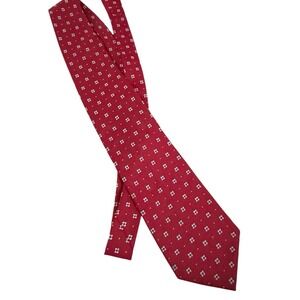 Vintage Lauren Ralph Lauren RED Men's Square Medallion Tie Made In USA